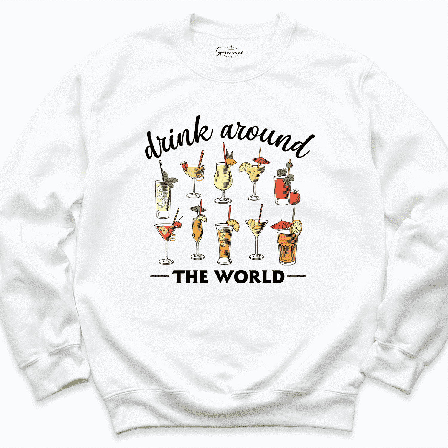 Drinking Sweatshirt White - Greatwood Boutique