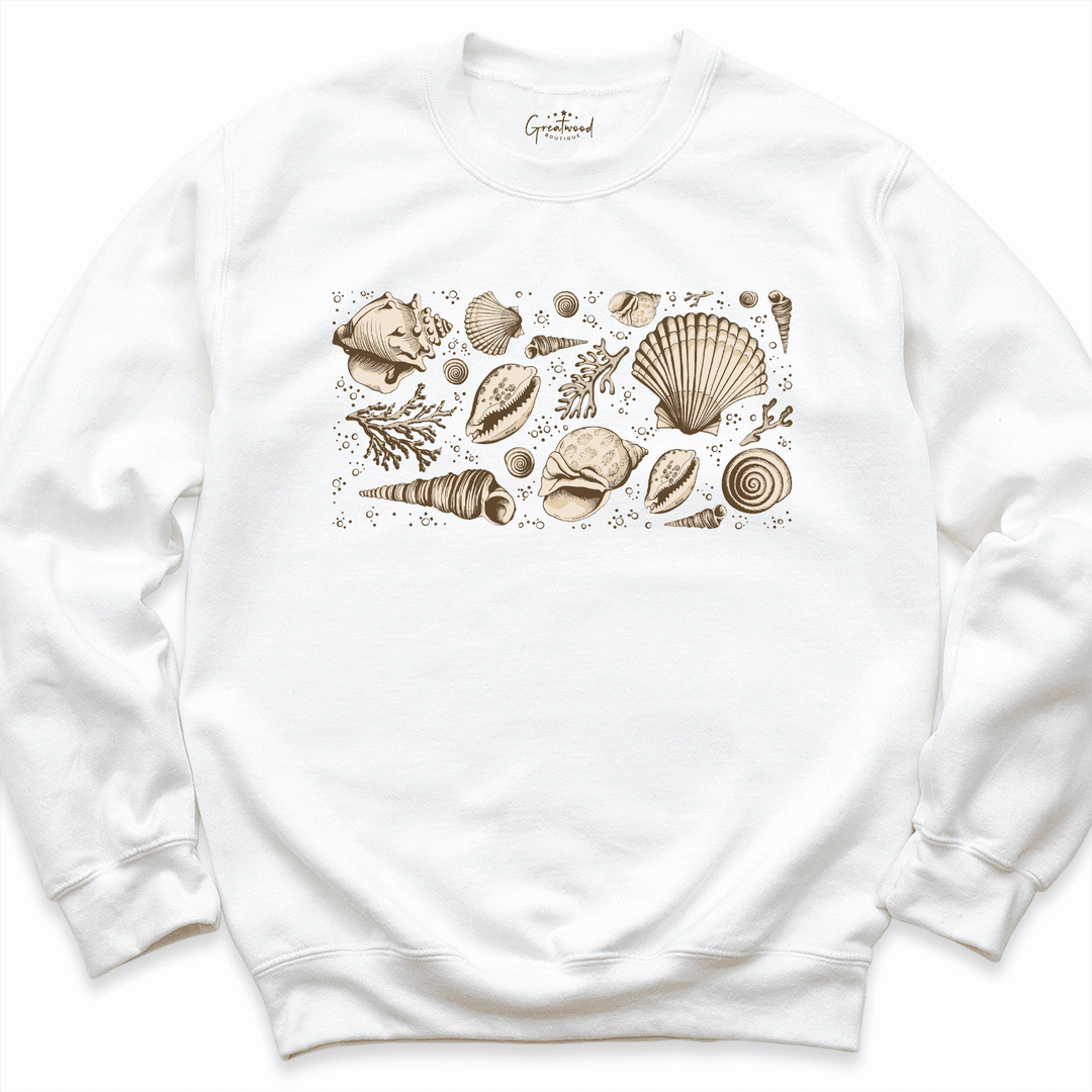 Vintage Seashell Sweatshirt White - Greatwood Boutique