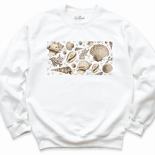 Vintage Seashell Sweatshirt White - Greatwood Boutique
