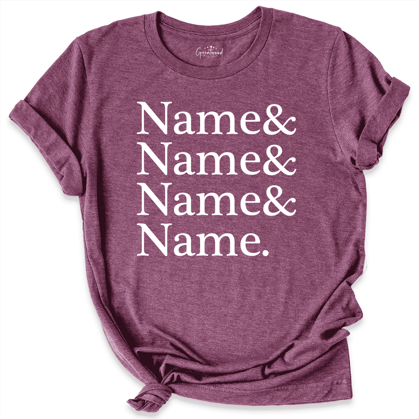 Custom Name List Shirt Maroon - Greatwood Boutique